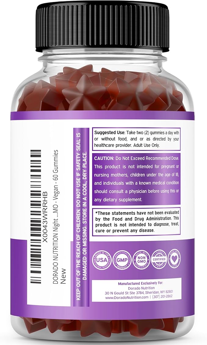 Night Time Fat Burner Gummies (60 Count) - Weight Loss & Metabolism Melatonin Supplement and Dihydroberberine (60 Capsules) Patented GlucoVantage Super Berberine - Third Party Tested, Vegan & USA Made