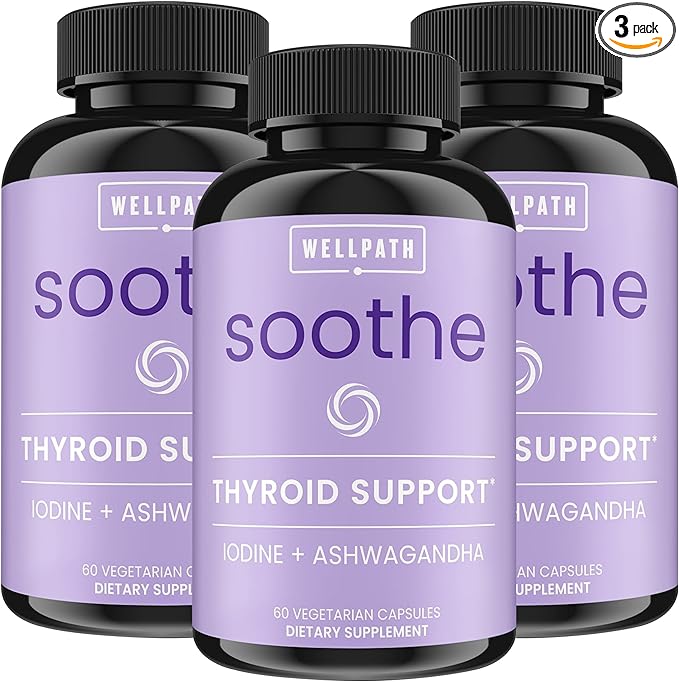 Soothe Hormone Balance for Women + Thyroid Support for Women (3-Pack) | Cortisol Manager, Mood Support, & Metabolism Booster | Adrenal Support | Rhodiola, Selenium, Iodine | Adaptogens, 180 ct