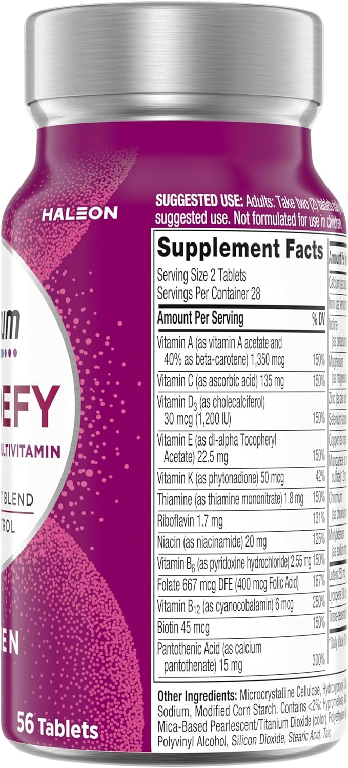 Centrum Age Defy for Women, All-in-1 High Potency Multivitamin + Healthy Aging Supplement, Multivitamin Blend with Resveratrol, and Niacin for NAD+ Level Support, Aluminium Bottle, 56 Tablets