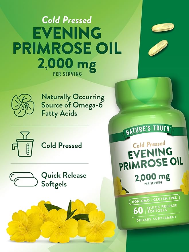 Nature's Truth Evening Primrose Oil Softgels | Cold Pressed | Non-GMO & Gluten Free Supplement