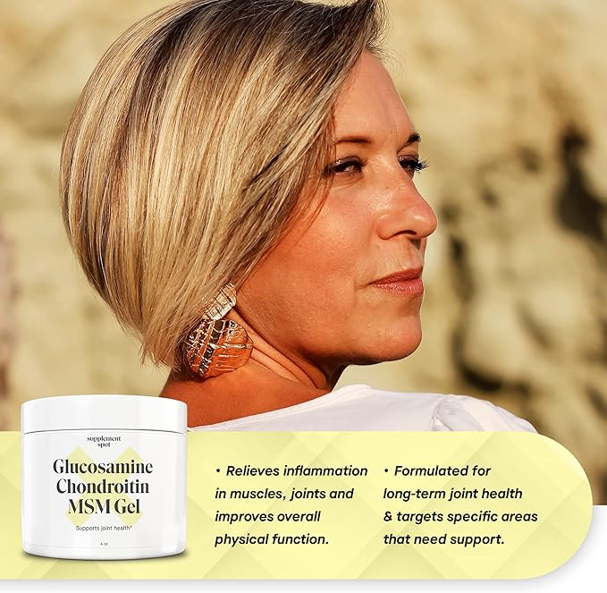 Glucosamine Chondroitin MSM Gel (4 oz) - with Glucosamine, Chondroitin, MSM & Bromelain to Support Joint Health– for Women & Men (90 Day Supply)
