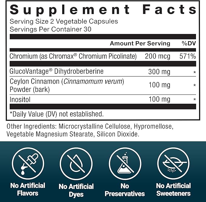FORCE FACTOR Ultra Berberine Enhanced Absorption, Contains GlucoVantage Dihydroberberine & Chromium, 5X Better Absorption, Lasts 2X Longer, Easy on Digestion, No Preservatives, 60 Vegetable Capsules