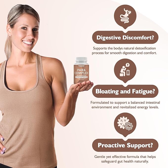 ParaComplex Intestinal Guard for Humans with Wormwood Black Walnut Cloves Garlic & More – Complete Herbal Cleanse for Gut Health & Digestive Balance – 60 Capsules