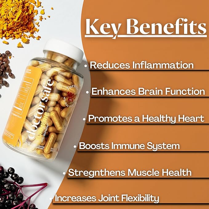 Turmeric Curcumin with Black Pepper Extract 1500mg - High Absorption Ultra Potent Turmeric Supplement with 95% Curcuminoids and BioPerine - Non GMO Curcumin Capsules for Joint Support - 120 Capsules
