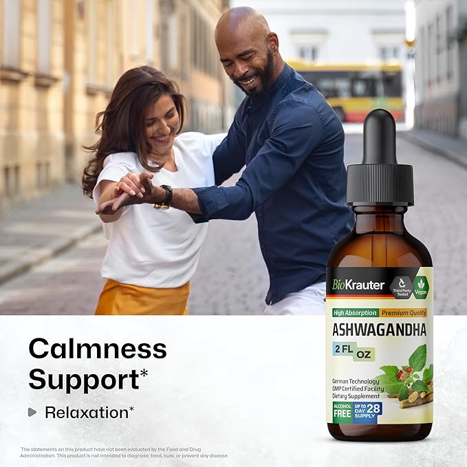 BIO KRAUTER Bacopa Tincture 2 Fl. Oz. & Ashwagandha Tincture 2 Fl. Oz.