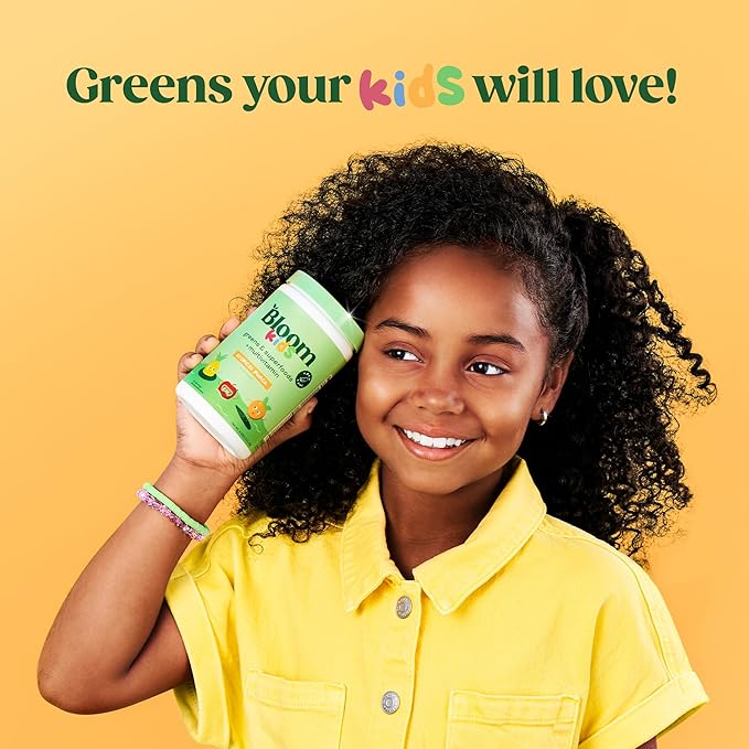 Bloom Nutrition Superfood Greens Powder for Kids, Digestive Enzymes, Probiotics, Prebiotics, Gut Health, Chlorella, Green Juice Mix w/Beet Root Powder (25 Servings (Pack of 1), Tropical Punch)