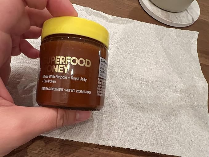 Superfood Honey by Beekeeper's Naturals - Bee Pollen, Royal Jelly, Propolis, Honey - Natural Energy, Immune Support, Mental Clarity, Athletic Performance (4.4 oz)