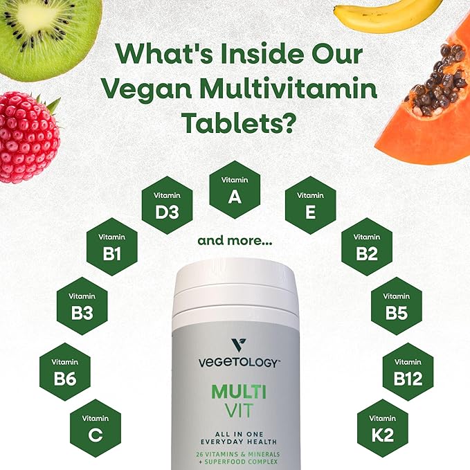 MultiVitamin Supplement, Vegan Multivitamins, 26 Vitamin & Minerals for Metabolic & Immune Support – Multivitamin for Women & Men (3 Pack)