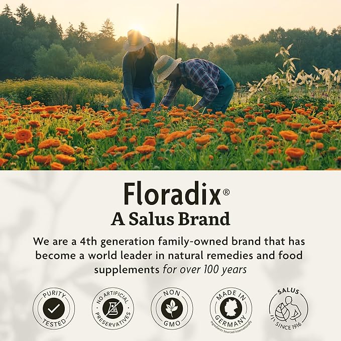 Floradix Calcium Magnesium Liquid Herbal & Mineral Supplement - Bone Support Supplement* with Calcium, Magnesium, Vitamin D & Zinc - Vegetarian, Non-GMO - 8.5 fl oz