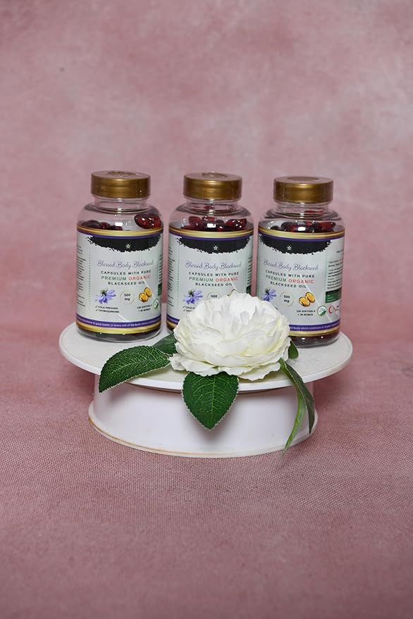 Black Seed Oil Capsules Halal Organic 120 Softgels Cold Pressed Thymoquinone - Turkish - Black Cumin Nigella Sativa Non-GMO Halal Gelatin & Glycerin 100% Pure Oil 500 mg - Blessed Kalonji Oil