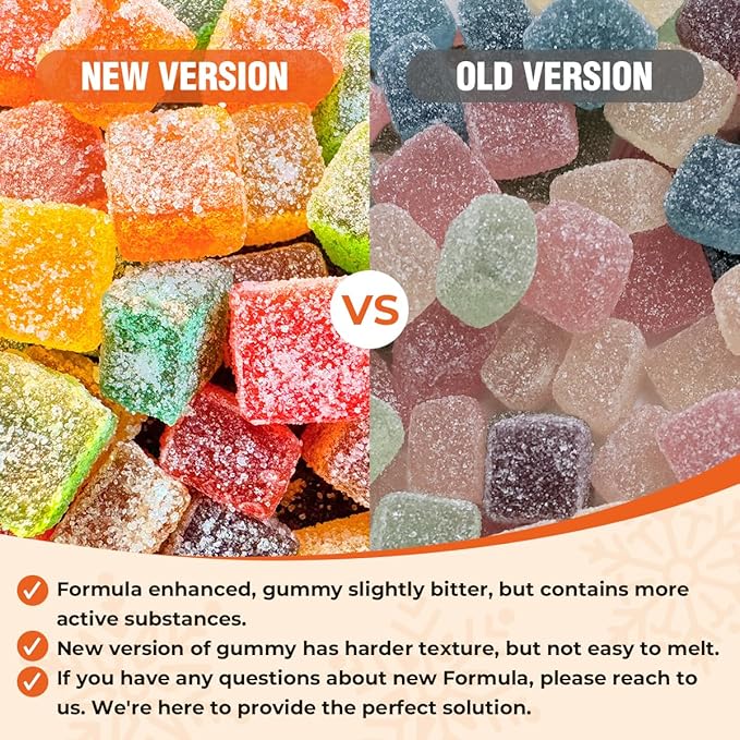 Hemp Gummies Big Cubes Extra Strength for Bedtime Support, Unwind, 6 Fruity Flavors Chewable Hemp Gummy Vitamins for Adults, Pack of 2, Made in USA