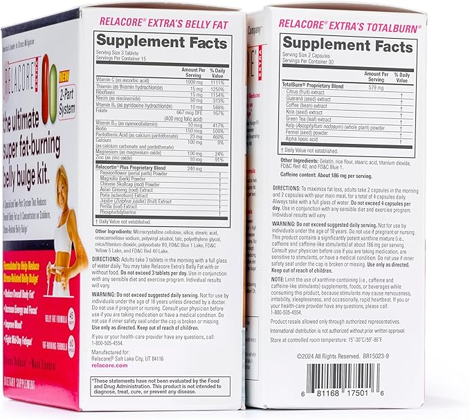 Ultimate Super Fat-Burning Belly Bulge Kit - Specialized Two-Pronged Weight-Loss System - Stress Relief and Fat Burning Supplements, 15 Day-Supply