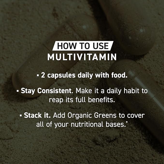 Kaged Multivitamin with Whole Foods Organic Fruits & Veggies Plant Based Vegan Multivitamin for Women and Men Vitamin C, D, E, B12 60 Servings