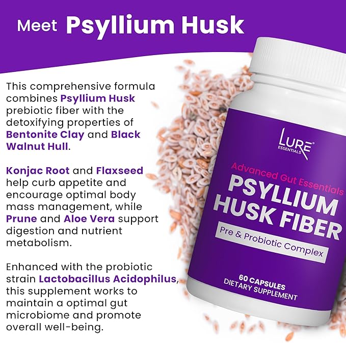 Lure Essentials BellyOrb & Colon Cleanse Psyllium Husk Fiber Supplement: Synergistic Bundle for a Happy Gut and Healthy Belly