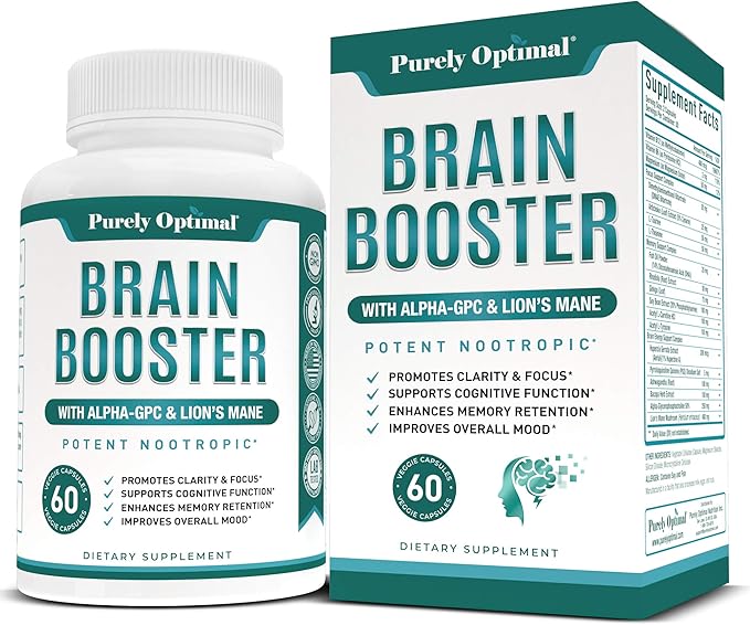 Purely Optimal Premium Keto Pills + Apple Cider Vinegar Capsules with Mother + Premium Brain Supplement - Nootropic Brain Booster for Focus, Clarity, Improved Memory, Concentration & Better Mood
