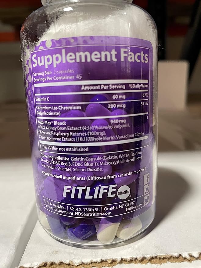 Keto-Max - Carbohydrate and Fat Blocking Dietary Supplement with Chromium - Stimulant Free Fat Burner for A More Toned and Fit Body - 90 Capsules