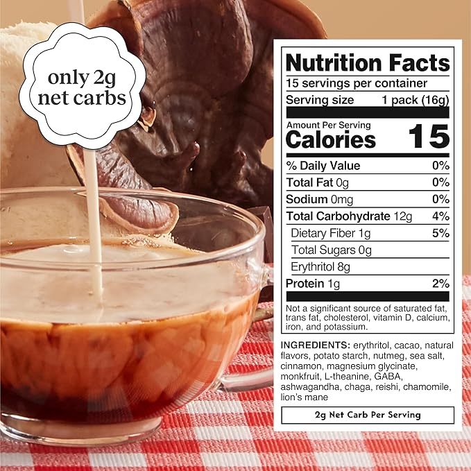 Moment Morning Energy Chai (SHARK TANK) | Coffee Alternative with Cacao, Adaptogens & Mushrooms | Zero Sugar Powder | Ashwagandha, Chaga, Lions Mane, L-theanine for Focus | Keto | 15 Servings