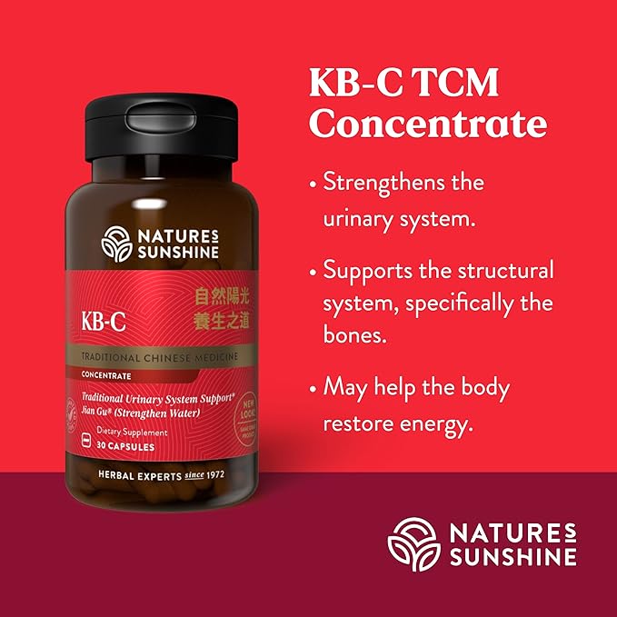 Nature's Sunshine KB-C, Chinese TCM Concentrate, 30 Capsules | Strengthens the Urinary System, Supports the Structural System, and May Help the Body Restore Energy