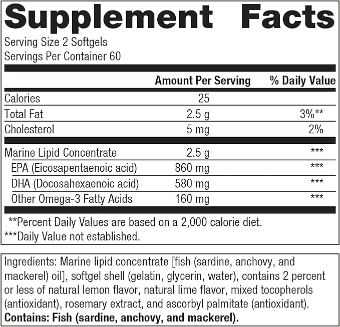 Metagenics OmegaGenics Fish Oil EPA-DHA 720 mg - Omega-3 Fish Oil Supplement - High Potency - for Heart Health, Musculoskeletal Health & Immune System Health* - with DHA & EPA - 120 Softgels