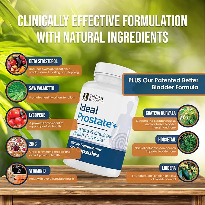 Advanced Men's Prostate Support by Ideal Prostate Plus with Saw Palmetto, Lycopene and More for Natural Relief