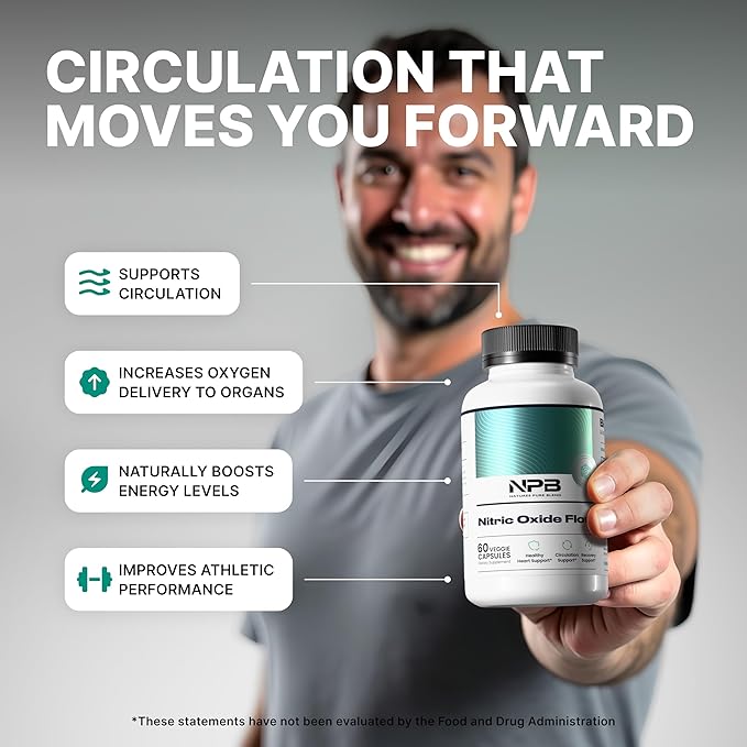 Nature's Pure Blend Nitric Oxide Supplements for Men – L-Arginine L-Citrulline – Heart Support & Flow Circulation Booster – 1500MG L Arginine and L Citrulline, Preworkout, Bodybuilding
