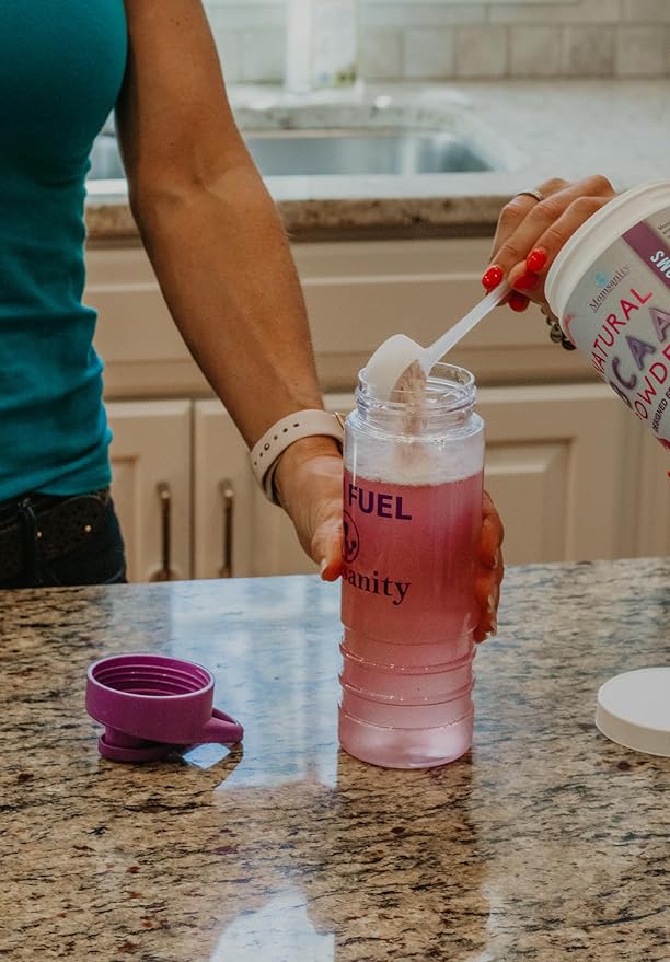 BCAA Powder Preworkout for Women - Naturally Sweetened with Stevia, Erythritol, & Monk Fruit + Delicious Recipe Guide PDF | 3:1:1 Ratio of Amino Acids | 40 Servings (Cherry Lime)