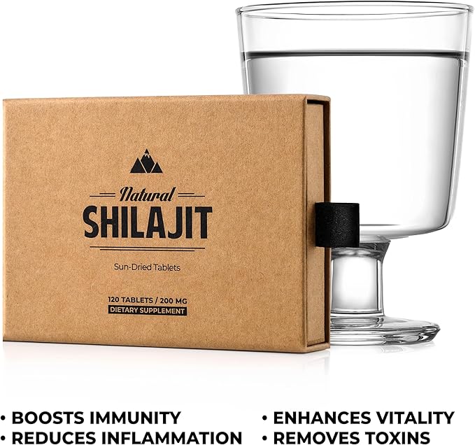 Natural Shilajit Tablets – 120 Dry Drops 100% Pure Shilajit for Men & Women with Fulvic Acid & 85+ Trace Minerals for Peak Physical & Mental Performance, Immune Health & Detox (4 Month Supply)