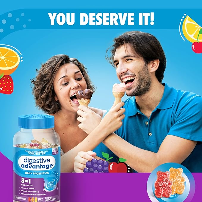 Digestive Advantage Probiotics - Daily Probiotic Gummies, 80 Count (ASA-117)