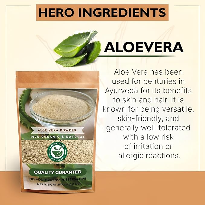 Aloe Vera Powder | Aloe barbadensis | Hair Care, Skin Care, and Natural Remedies (17.7 OZ | 500 gm)