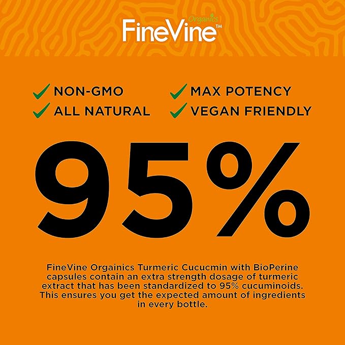 Turmeric Curcumin with BioPerine Black Pepper and Ginger - Made in USA - 120 Vegetarian Capsules for Advanced Absorption, Joints Support