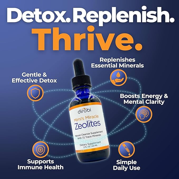 Mimi's Miracle Zeolites: Micronized Zeolite Supplement Liquid with 70 Trace Minerals - Supports Cell Restoration, Immune & Digestive Tract Health - (4 oz Bottle, 60 Day Supply)