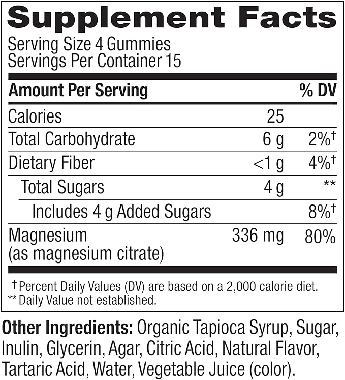 OLLY Relaxing Magnesium Gummies, Supports Muscle Relaxation*, Magnesium Citrate, Raspberry Lavender Flavor, 15 Day Supply - 60 Count