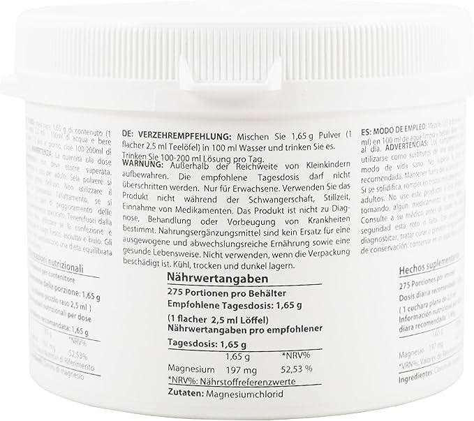 1 Pound Magnesium Chloride Hexahydrate | Pharmaceutical Grade Ingredients | Crystal Powder | Pure Ph. EUR., BP, USP, 100% | Heiltropfen®