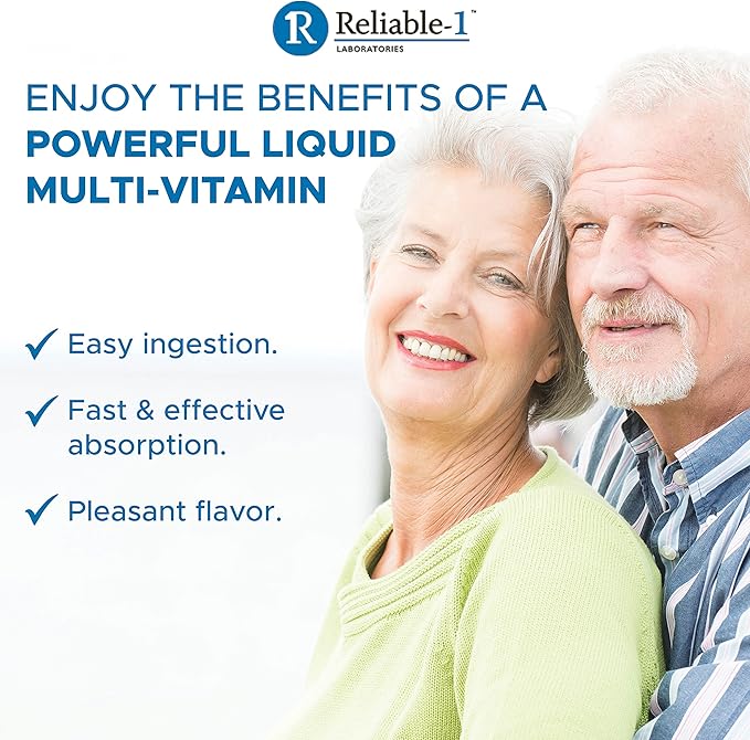 Reliable-1 Laboratories Multi-Vite Liquid Multivitamin for Adults Liquid Vitamins Antioxidant Supplement for Immunity, Metabolism and Energy Support | 8 FL.OZ.