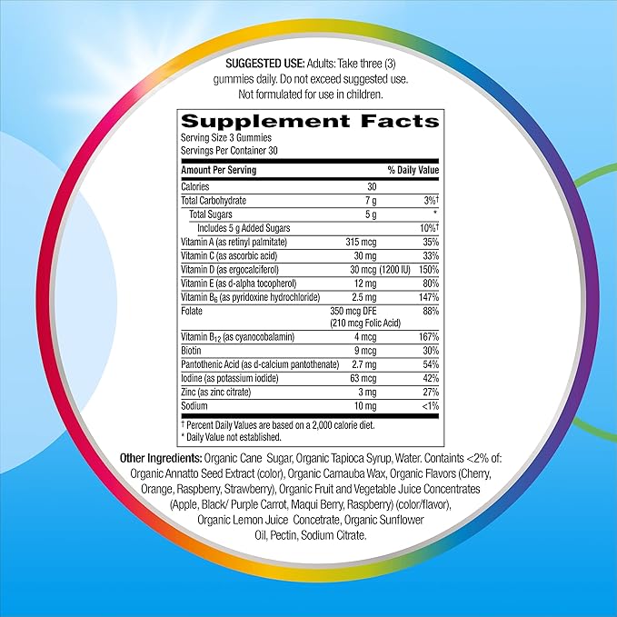 Centrum Men's Organic Multigummies, Men's Multivitamin Gummies, Organic Multivitamin for Men with Essential Nutrients for Immune Support, Energy, and Muscle Function - 90 Count