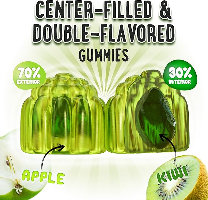 Center-Filled Vitamin D3 K2 Gummies - Kids, Teens & Adults - Supplement for Healthy Teeth, Bone, Energy & Immunity - 5000 IU D3, 120 mcg K2(MK-7), 120 mg Calcium - Vegan & Non-GMO - 120 Count