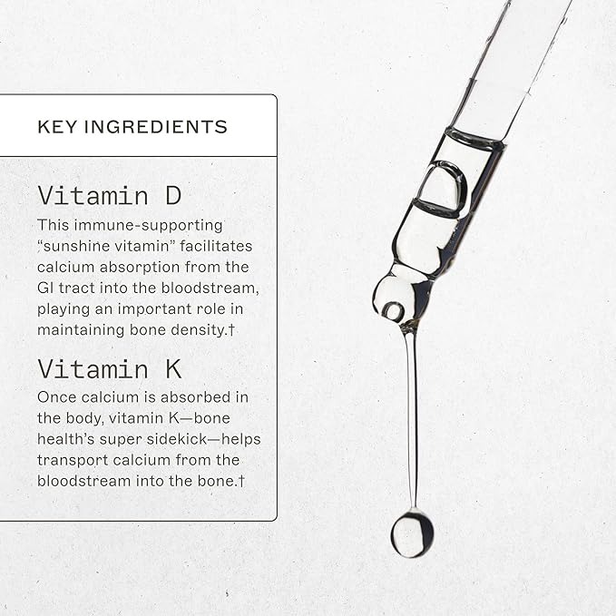 Dr. Amy Myers Vitamin D3 K2 Liquid Drops - 5 Drops Contain 5000 IU VIT D3, 50 MCG Vitamin K2 MK-7 - Support Immune System Function, Energy Level, Healthy Bones - Non-GMO, Tasteless, 1 OZ Liquid