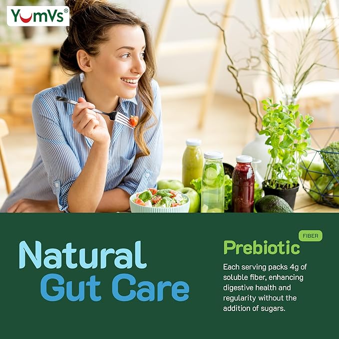YUM-V'S Prebiotic Fiber Zero Gummies, Keto Friendly Sugar Free Supplement, 4 g Fiber for Digestive Support, Natural Berry Flavor Chewables for Women & Men, 60 Count