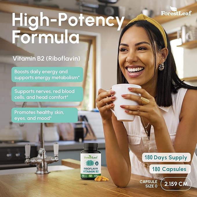Vitamin B2 Riboflavin 400mg - Energy, Skin & Cellular Health Supplement - Nervous System Support - Vitamin B 2 Vit B - Non-GMO & Gluten Free - B2 Vitamin 400mg Vegetable Capsules, 90 Count 2-Pack