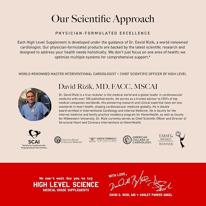 High Level Science Omega 3, CoQ10, Vitamin E for Heart + Body + Mind with DHA/EPA, Antioxidant Supplement for Energy Production, Superior Bioavailable Triglyceride Form - Gluten Free, 60 Softgels