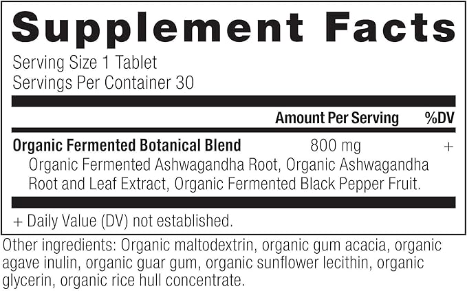 Ancient Nutrition Ashwagandha Tablets, Stress Relief, Supports Energy, Mental Clarity and Concentration, Reduces Fatigue and Anxiousness, Paleo and Keto Friendly, 30 Capsules