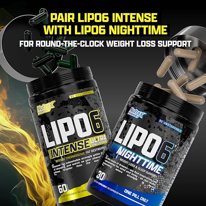 Nutrex Research Lipo6 Black Intense Ultra Concentrate Thermogenic Belly Fat Burner for Men and Women | Diet Weight Loss Supplement and Appetite Suppressant | 60 Diet Pills