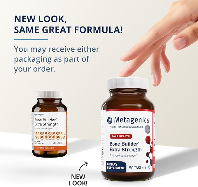 Metagenics Bone Builder Extra Strength - Calcium Supplement - with Phosphorus - Gluten-Free & Non-GMO - 90 Tablets - 30 Servings