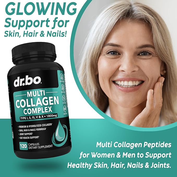 Multi Collagen Peptides & Liver Cleanse - Type I, II, III, V, & X Multi Collagen Peptides for Skin, Hair & Nails - Liver Cleanse Detox Support Supplement, Natural Milk Thistle Dandelion Supplements