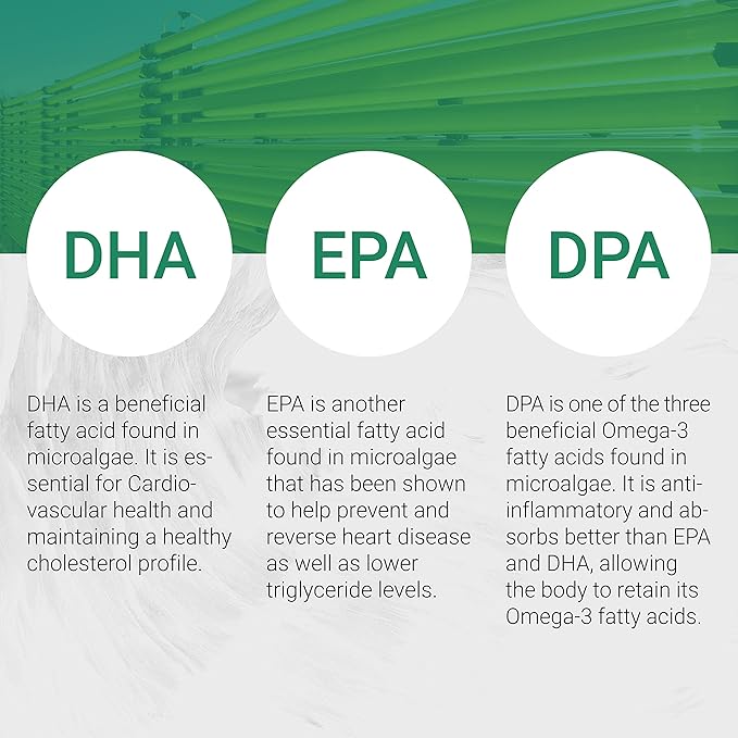 Vegan Omega 3 DHA, EPA & DPA from Algae | Vegan Society Certified, Sustainably Sourced, True Full Spectrum | 120 Veggie Softgels (Carrageenan Free)