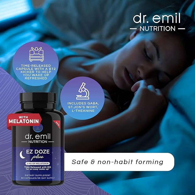 DR. EMIL NUTRITION Total Gut Complex and EZ Doze Plus Bundle - Gut Health Supplement & Sleep Support Capsules with Melatonin