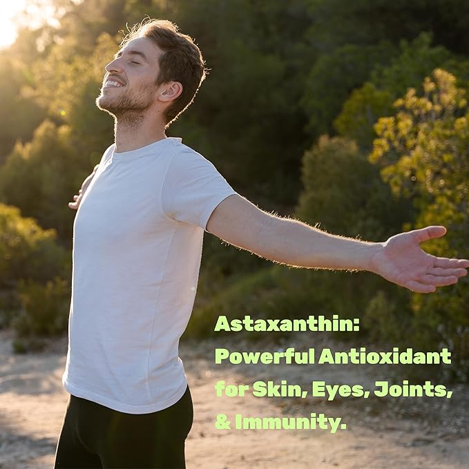 Astaxanthin 24mg Per Serving, 120 Softgels – Double Strength Microalgae – Natural Haematococcus Pluvialis Source – Antioxidant Supplements for Skin, Eyes, Joints, & Immune Support – Non-GMO