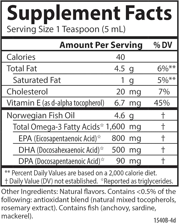 Carlson - The Very Finest Fish Oil, 1600 mg Omega-3s, Liquid Fish Oil Supplement, Norwegian Fish Oil, Wild-Caught, Sustainably Sourced Fish Oil Liquid, Lemon, 200ml, 6.7 Fl Oz