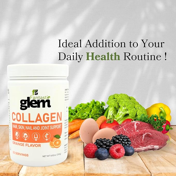 Collagen Powder β Support Skin Suppleness, Strengthens Hair Development, Helps Maintain Flexible Joints - GMO, Soy and Gluten Free - 25 Servings, 250g