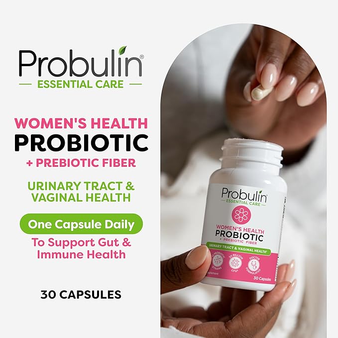 Probulin Women’s Probiotics, Daily Vaginal, Gut and Immune Health Supplement Capsules, 20 Billion CFU, 12 Probiotic Strains, Vegan, 30 Count Bottle